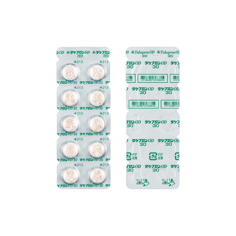 Image of the PTP (blister) sheet for Takepron OD Tablets 30