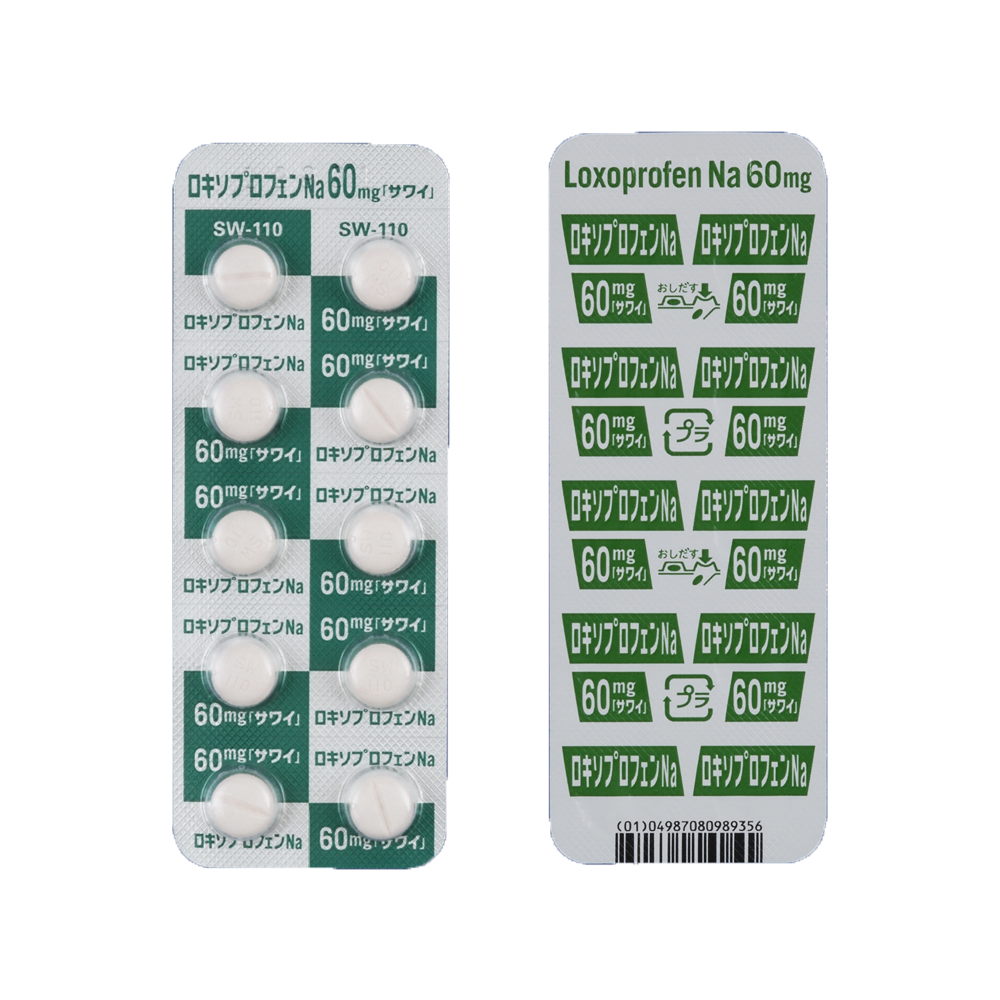 Image of the PTP (blister) sheet for Loxoprofen sodium tablet 60mg "SAWAI"